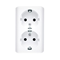 SIMON 54 Double surface-mounted socket outlet with earthing schuko with shutters Scandinavian version 16A 230V white quick connectors