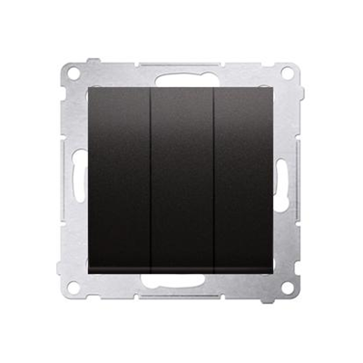 SIMON 54 Dreifachschalter mit LED-Hintergrundbeleuchtung (Modul) 10AX 230V Anthrazit