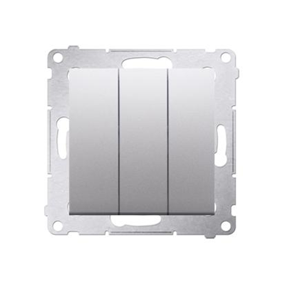 SIMON 54 Dreifachstecker mit LED-Hintergrundbeleuchtung (Modul) 10AX 230V silber matt