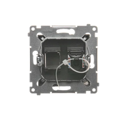 SIMON 54 Einzelne Computersteckdose RJ45 Kategorie 6 mit Staubschutzabdeckung (Modul) Metallic-Anthrazit