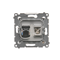 SIMON 54 "F" type antenna socket + RJ45 category 6 (module) silver matt
