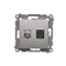 SIMON 54 "F" type antenna socket + RJ45 category 6 (module) silver matt