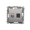 SIMON 54 "F" type antenna socket + RJ45 category 6 (module) silver matt