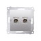 SIMON 54 "F" type double antenna socket (module) silver mat