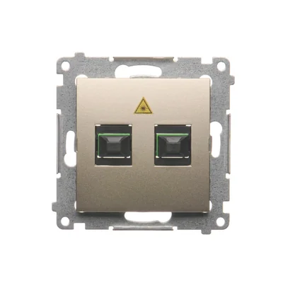 SIMON 54 Fiber optic / double optical socket SC/APC gold mat