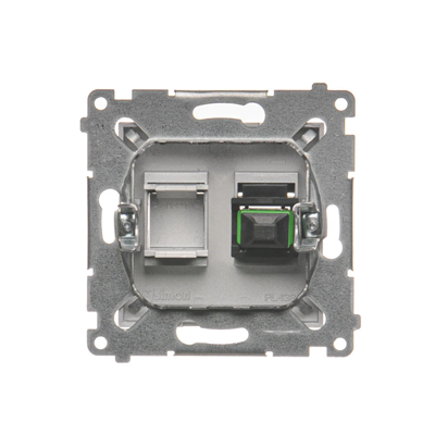 SIMON 54 Fiber optic / optical single SC/APC socket silver mat