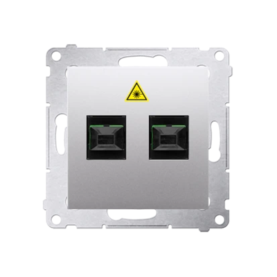 SIMON 54 Fiber optic/optical double socket SC/APC silver mat