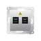 SIMON 54 Fiber optic/optical double socket SC/APC silver mat