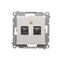 SIMON 54 Fiber optic/optical double socket SC/APC white