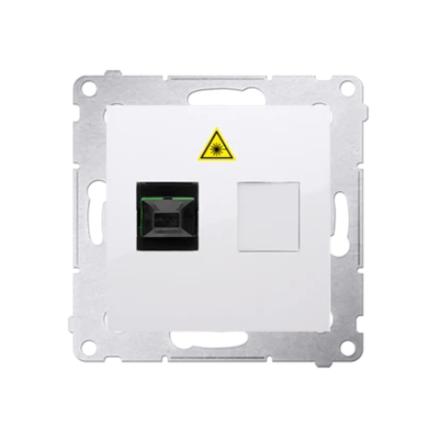 SIMON 54 Fibra óptica simple/toma óptica SC/APC blanco