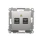 SIMON 54 Fibra ottica / presa doppia SC/APC ottica, argento opaco