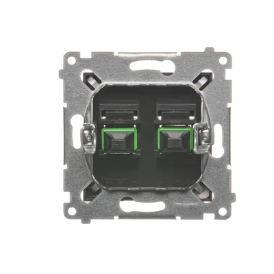 SIMON 54 Fibra ottica / presa doppia SC/APC ottica, marrone opaco