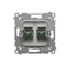SIMON 54 Fibre optique/optique double prise SC/APC silver mat
