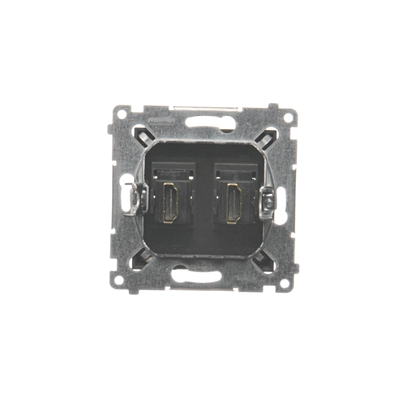 SIMON 54 Gniazdo HDMI podwójne brąz mat