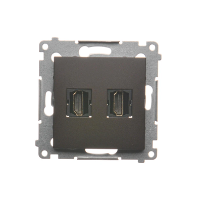 SIMON 54 Gniazdo HDMI podwójne brąz mat