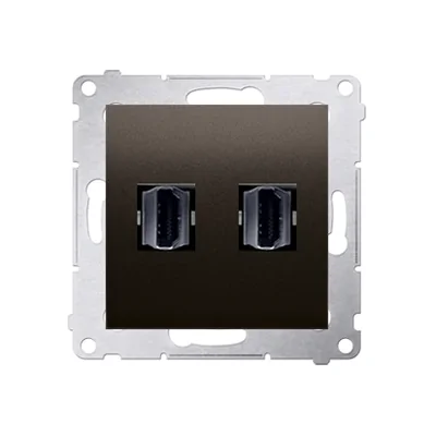 SIMON 54 Gniazdo HDMI podwójne brąz mat