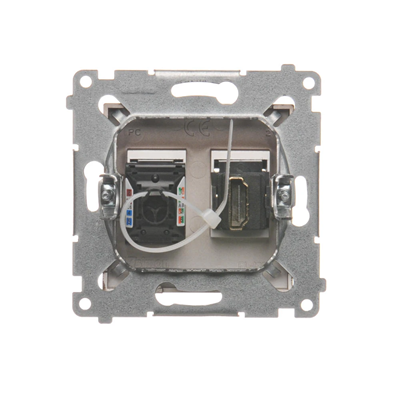 SIMON 54 Gniazdo HDMI + RJ45 kategoria 6 (moduł) brąz mat