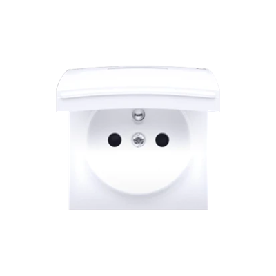 SIMON 54 Grounded socket cover - for IP44 version - flap in the color of the cover, white