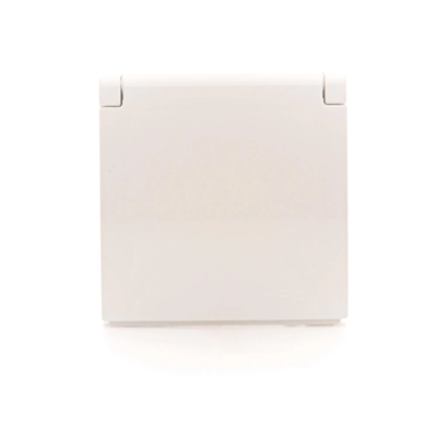 SIMON 54 Grounded socket cover - for IP44 version - flap in the color of the cover, white