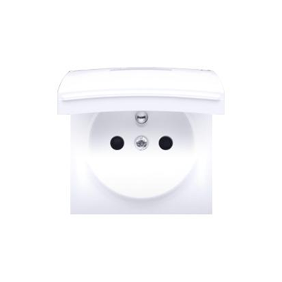 SIMON 54 Grounded socket cover - for IP44 version - flap in the color of the cover, white