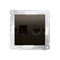 SIMON 54 HDMI + RJ45 socket category 6 (module) brown mat