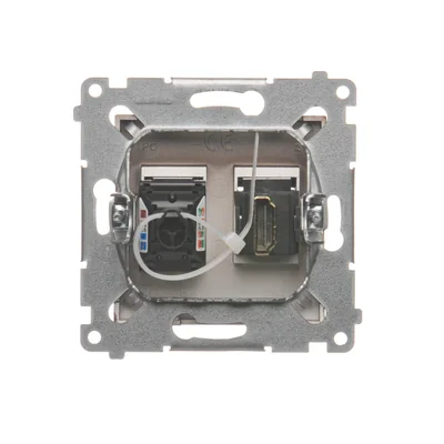 SIMON 54 HDMI + RJ45 socket category 6 (module) brown mat