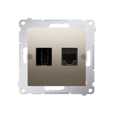 SIMON 54 HDMI + RJ45 socket category 6 (module) gold mat