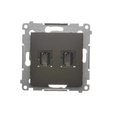 SIMON 54 HDMI zásuvka, dvojitá hnědá, mat
