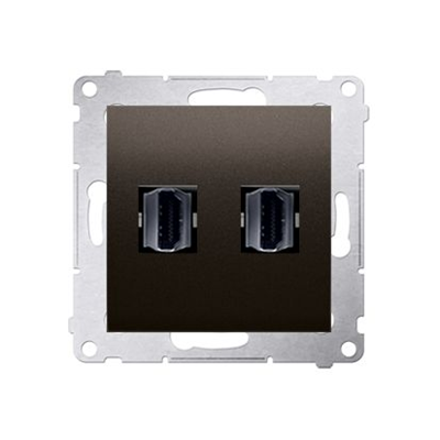 SIMON 54 HDMI zásuvka, dvojitá hnědá, mat