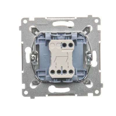 SIMON 54 Interruttore a candela per versione IP44 (modulo) 10AX 250V connettori rapidi, argento opaco, metallizzato