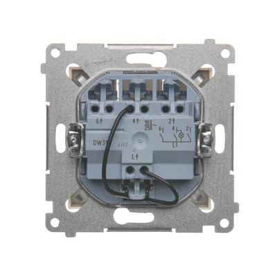 SIMON 54 Łącznik potrójny z podświetleniem LED (moduł) 10AX 230V kremowy