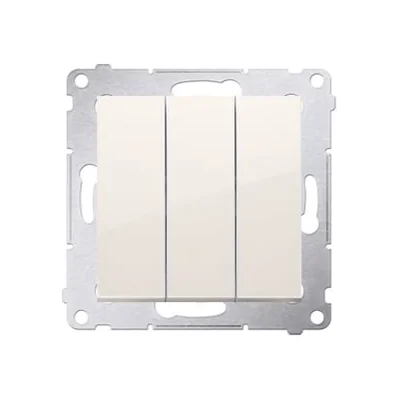 SIMON 54 Łącznik potrójny z podświetleniem LED (moduł) 10AX 230V kremowy