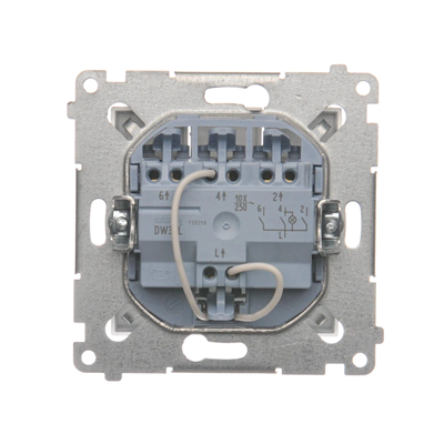 SIMON 54 Łącznik potrójny z podświetleniem LED (moduł) 10AX 230V srebrny mat