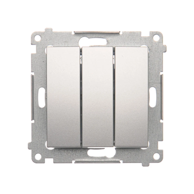 SIMON 54 Łącznik potrójny z podświetleniem LED (moduł) 10AX 230V srebrny mat