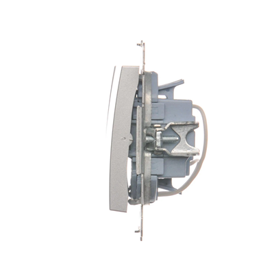 SIMON 54 Łącznik potrójny z podświetleniem LED (moduł) 10AX 230V srebrny mat