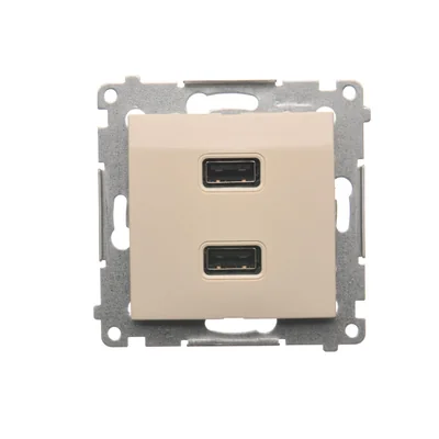 SIMON 54 Ładowarka 2xUSB (moduł) 2,1A 5V DC 230V kremowa