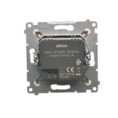 SIMON 54 Nabíječka 2xUSB (modul) 2.1A 5V DC 230V krémová