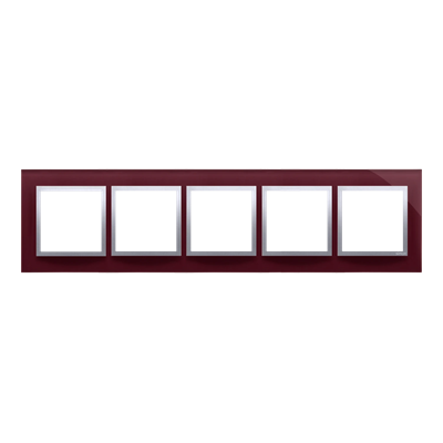 SIMON 54 NATURE 5-gang glass frame Seductive plum