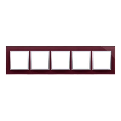 SIMON 54 NATURE 5-gang glass frame Seductive plum