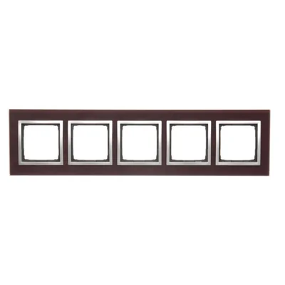 SIMON 54 NATURE 5-gang glass frame Seductive plum