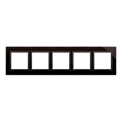SIMON 54 NATURE 5-gang glass frame Solidified lava