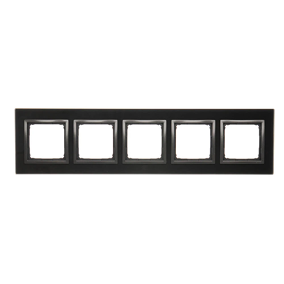 SIMON 54 NATURE 5-gang glass frame Solidified lava
