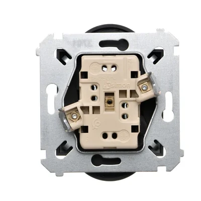 Simon 54 Nature WMDW-0021NM-049 Presa doppia con messa a terra e otturatori per telai NATURE (modulo) 16A, 250V~, morsetti a vite; nera