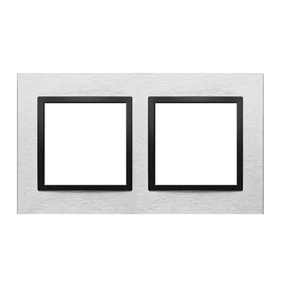 Simon 54 Nature WMDZ-0120xS-082 2-fach Nature-Metallrahmen, INOX NERO, IP20/IP44* (*IP44 - DUN2 Dichtungssatz muss verwendet werden)