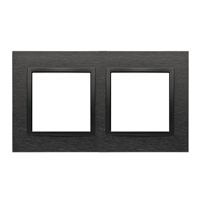 Simon 54 Nature WMDZ-0120xS-083 2-gang Nature-Metal frame, INOX DARK, IP20/IP44* (*IP44 - DUN2 joint set must be used)