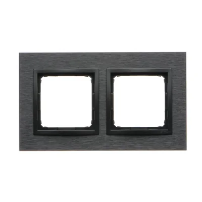 Simon 54 Nature WMDZ-0120xS-083 Scatola a 2 moduli con telaio in metallo Nature-Metal, colore INOX DARK, grado di protezione IP20/IP44* (*IP44 - è necessario utilizzare il set di guarnizioni DUN2)