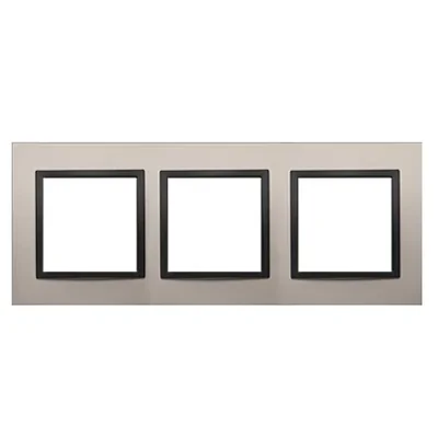 Simon 54 Nature WMDZ-0130xS-081 3-fach Nature-Metallrahmen, SATIN NIGHT, IP20/IP44* (*IP44 - DUN3 Dichtungssatz muss verwendet werden)