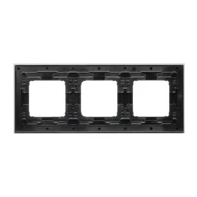 Simon 54 Nature WMDZ-0130xS-081 3 postes Nature-Metal frame, SATIN NIGHT, IP20/IP44* (*IP44 - Un jeu de joints DUN3 doit être utilisé)
