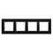 Simon 54 Nature WMDZ-0140xS-075 4-gang Nature frame-Glass, VOLCANIC LAVA, IP20/IP44* (*IP44 - DUN4 gasket set must be used)