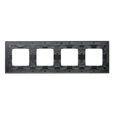 Simon 54 Nature WMDZ-0140xS-075 4-gang Nature frame-Glass, VOLCANIC LAVA, IP20/IP44* (*IP44 - DUN4 gasket set must be used)